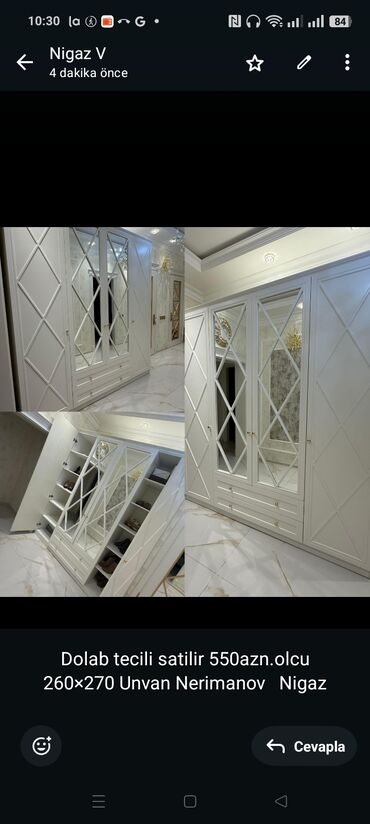 Mətbəx mebeli: Dolab tecili satilir 550azn.olcu 260×270 Unvan Nerimanov Nigaz