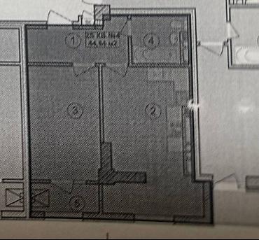 Продажа квартир: 1 комната, 44 м², Асанбай мкр Элитка, 2 этаж, ПСО (под самоотделку) — 5