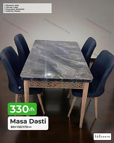 Məhsul: Masa Dəsti - Masa ölçüsü: 80×130/170 sm (açılan mexanizmli