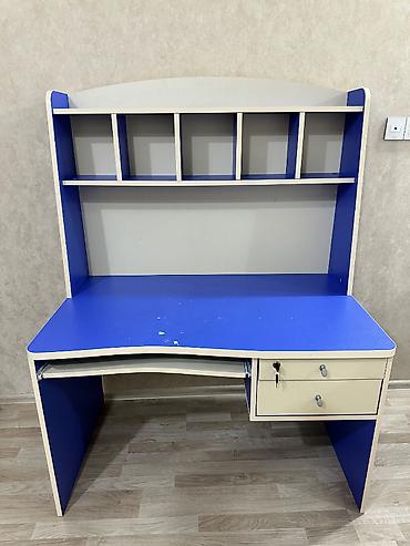 embawood masa: Oğlan və qız üçün, İşlənmiş, Siyirməli, Yazı masası, Stulsuz — 7