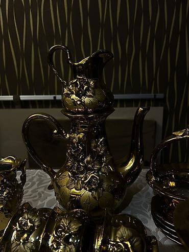 çay: Çay dəsti, rəng - Qızılı, Keramika, 6 nəfərlik — 3