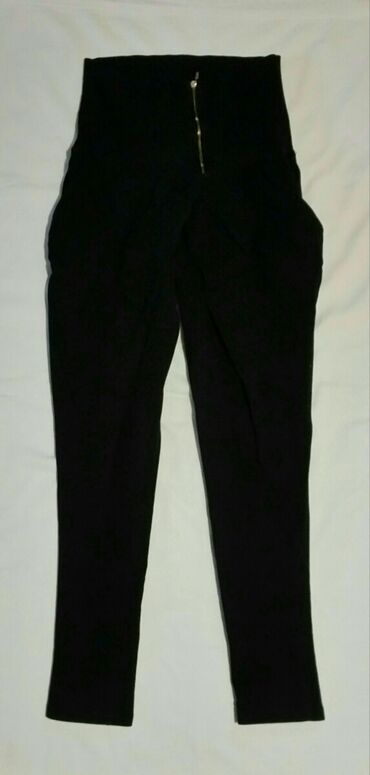 zenske sportske pantalone sa dzepovima: M (EU 38), Visok struk, Drugi kroj pantalona