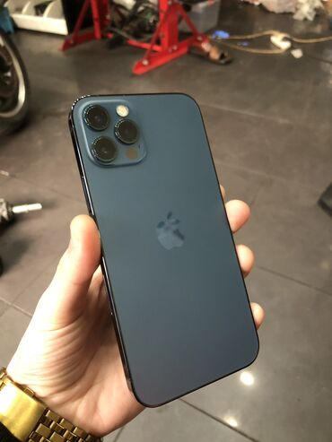 Apple iPhone: IPhone 12 Pro, 256 GB, Pacific Blue, Zəmanət, Face ID, Sənədlərlə