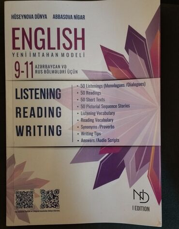 Testlər: English 9-11 sinifler üçün 2024 neşri. sehifeleri yenidir. 8 AZN lalafo.az -da Testlər: English 9-11 sinifler üçün 2024 neşri. sehifeleri yenidir. 8 AZN