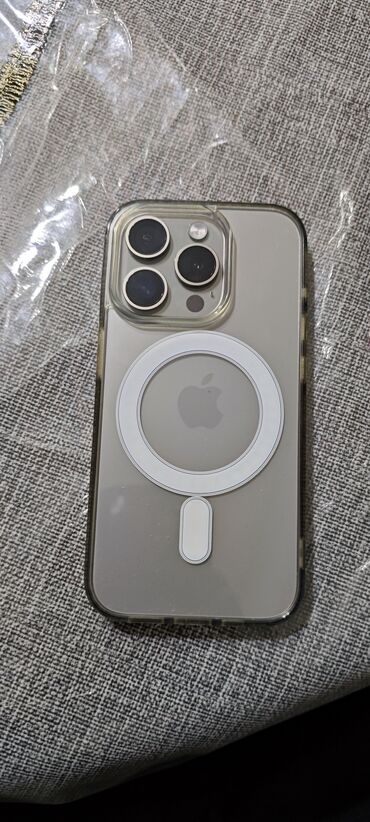 Apple iPhone: IPhone 15 Pro, 128 GB, Natural Titanium, Zəmanət, Simsiz şarj, Face ID