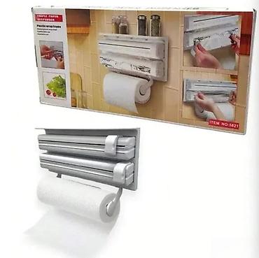 Ostala kuhinjska oprema: Zidni kuhinjski držač/dispencer 3 u 1 - Praktičan organizator za — 2