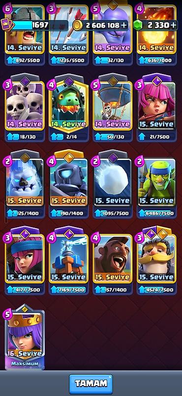 İncəsənət və kolleksiyalar: Clash royale hesabı. Hesabda 2 milyon altın və 2 min elmas var — 8
