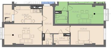 Продажа квартир: 2 комнаты, 66 м², Элитка, 5 этаж, ПСО (под самоотделку)