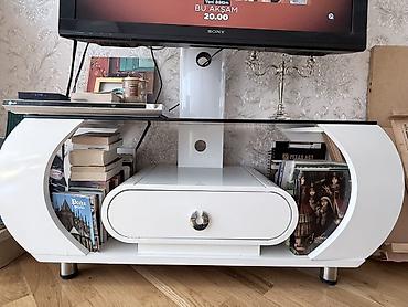 teve stent: Ağ rəngli TV stendi ve Sony Televizor iksi bir yerde SATILIR - Sony — 2