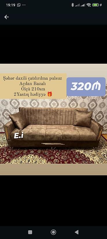 Divanlar: Açılan bazalı divan - Ölçü: 210 sm - Şəhər daxili çatdırılma pulsuz - — 1