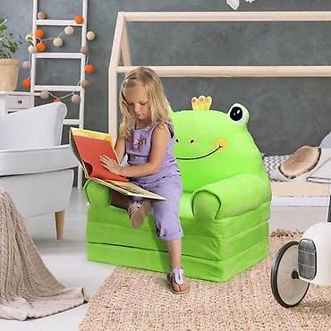 cipelarnik ikea: Foteljica za decu FROGY CROWN – plišana, rasklopiva foteljica u obliku — 2