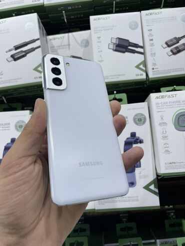 самсунг 100: Samsung Galaxy S21, Б/у, 256 ГБ, цвет - Белый, 1 SIM, eSIM
