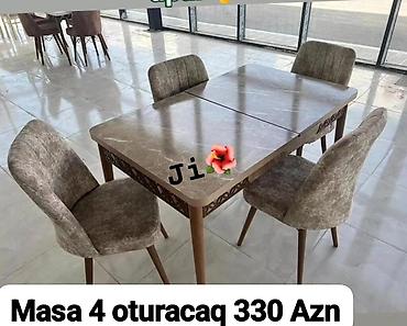 perla stol: Dördnəfərlik yemək dəsti - Masa və 4 ədəd stuldan ibarət - Masanın — 1
