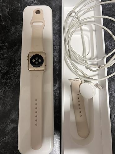 irsad electronics smart saatlar: Apple Watch Series 2 nəsil – Gold/alüminium korpus, krem rəngli — 4