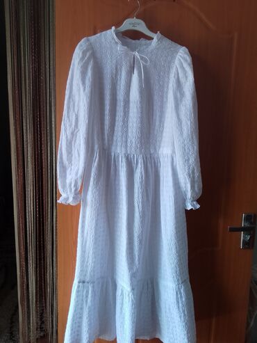 вечерние короткие платья со шлейфом: Повседневное платье, Лето, Длинная модель, Хлопок, M (EU 38)