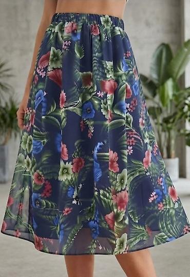 zensku: Ženska midi suknja sa cvetnim dezenom. Elegantna i upečatljiva suknja — 1