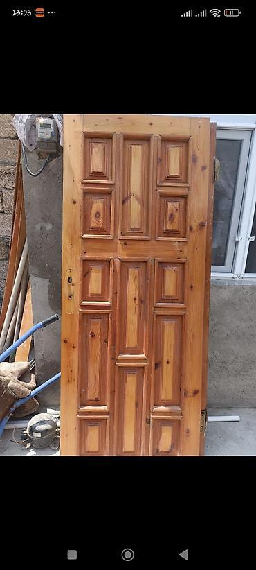 Taxta giriş qapısı - Material: təbii ağac (şam tipli), laklı/parlaq lalafo.az -da Taxta giriş qapısı - Material: təbii ağac (şam tipli), laklı/parlaq