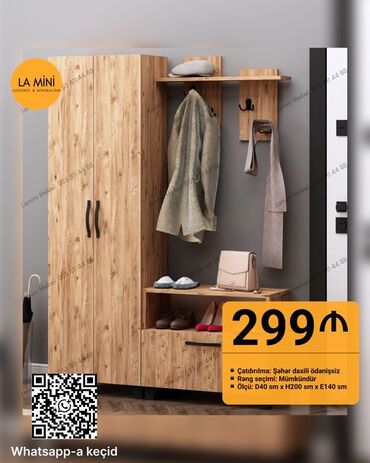 Dolablar: Açılan, 2 qapılı Düz dolab, Dəhliz dolabı, Azərbaycan