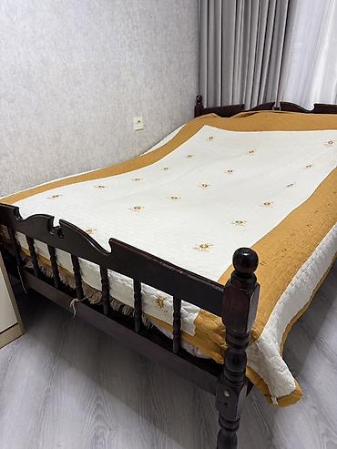 Çarpayılar: Taxta ikinəfərlik çarpayı - Material: bərk taxta (qara/qəhvəyi rəngli — 1