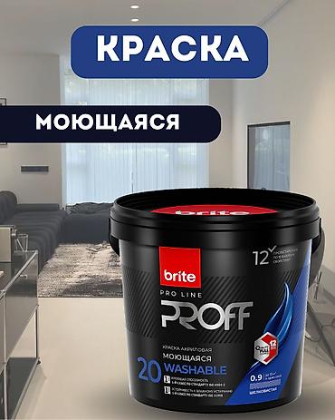 Лакокрасочные материалы: Краска BRITE PROFESSIONAL интерьерная моющаяся белая шелковистая — 1