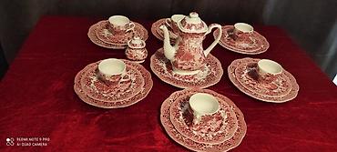 çay servis: Çay dəsti, rəng - Qırmızı, Keramika — 2