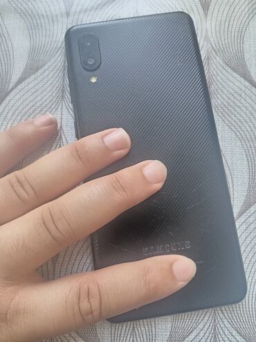 notebook samsung: Samsung Galaxy A02, 32 ГБ, цвет - Черный, Сенсорный, Две SIM карты