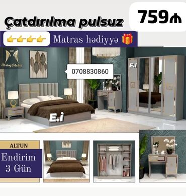 витрина мебель: *Yataq dəsti / Yataq otağı mebeli* ✔️Rəng seçimi var *🎁Matras