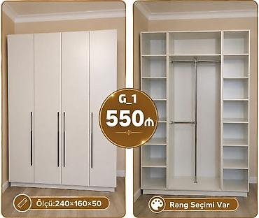 gardirob: Model: G_1 gardırob - Ölçü: 240 × 160 × 50 sm - Rəng seçimi var - 4 — 1