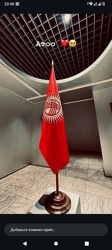 фикус бишкек: Напольный флагшток с флагом Кыргызстана - Флаг: красное полотнище с — 1