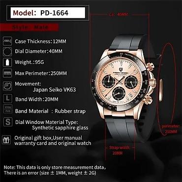 Ručni satovi: PAGANI DESIGN PD-1664 Sport sat -Meteor bela- Rolex Daytona Potpuno — 3