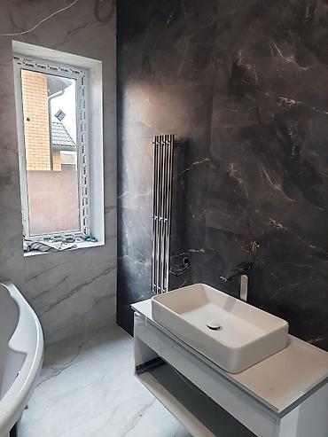 dolab yigilmasi: Hamam/tualet üçün kafel-metlax işləri və santexnika quraşdırılması — 1