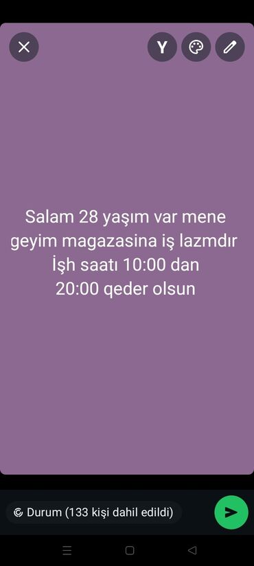 ищу работу в ночную смену: Satış məsləhətçisi