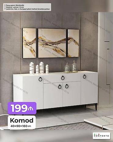 Ev və bağ: Məhsul: Komod Ölçülər: 40 × 90 × 160 sm Material: 18 mm laminat — 1