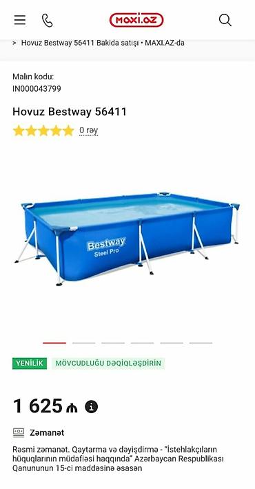 Şişmə hovuzlar: Təcili satılır Hovuz Bestway 56411 Brend Intex Növ hovuz — 2