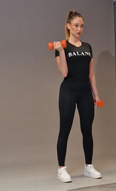 Sportska odeća: Ženski komplet za fitnes majica i helanke Novo Majica pamuk Helanke