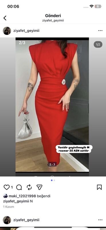 Ziyafət donları: Məhsul: Qadın ziyafət və gündəlik donlar kolleksiyası - Qırmızı uzun — 2