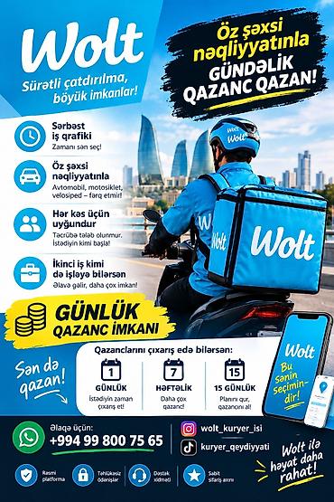 reception is elanlari: Sürücü-kuryer tələb olunur, Şəxsi nəqliyyat vasitəsi ilə, Gündəlik ödəniş, Təcrübəsiz — 1