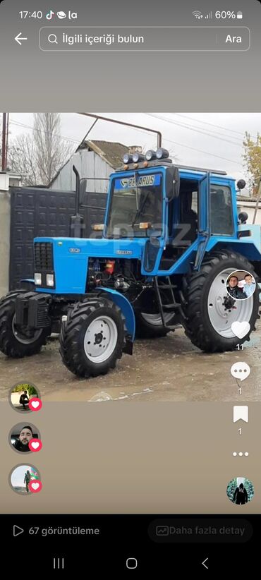 Traktorlar: Traktor MTZ82, 1995 il, 44 at gücü, motor 0.5 l, İşlənmiş