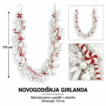 KMT Božićna girlanda sa bombonama, vetrenjačama i pomponima 7990907