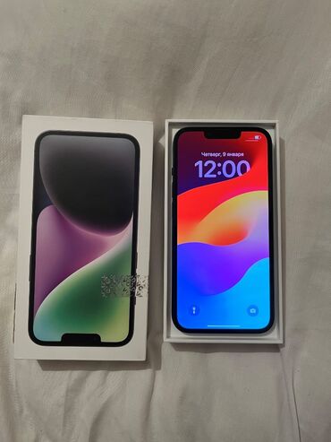 telefonlar kredit: IPhone 14, 128 GB, Black Titanium, Barmaq izi, Face ID