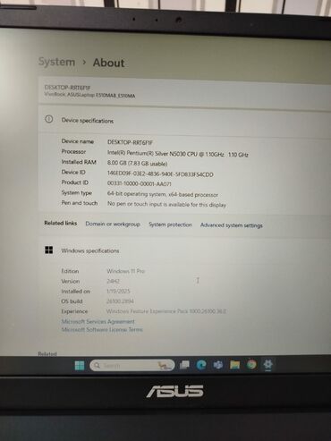 ASUS: İşlənmiş ASUS Vivobook, 15.6 ", Intel Pentium, 256 GB, Ödənişli çatdırılma — 9