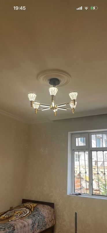 лампа настольная: Led люстра, 4 и более ламп, Стекло
