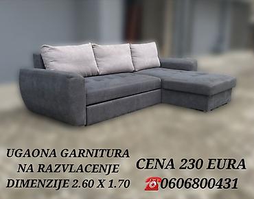 Ugaone garniture: Ugaona garnitura na razvlačenje - Dimenzije: 2.60 x 1.70 m - Siva — 3
