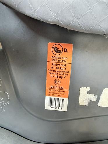 Avtokreslolar: Britax Römer DUO avtomobil uşaq oturacağı - Sertifikat: ECE R44/04 - — 1