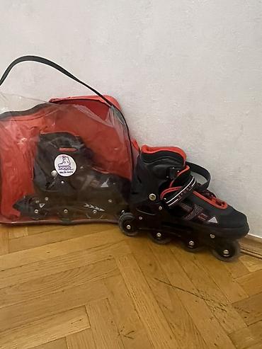 kanki rolik: Uşaq üçün təkərli konki (inline skates) dəsti - Rəng: qara‑qırmızı - — 1