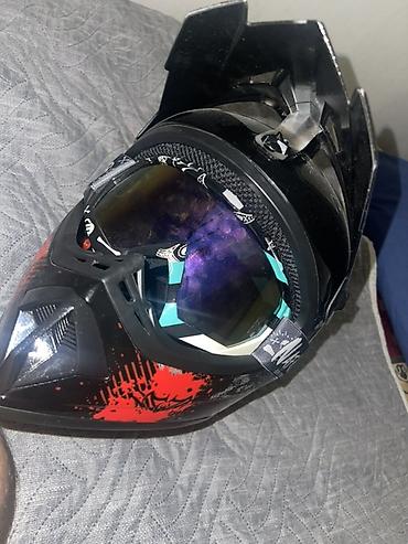 moto kaski: Motokross/Dual-sport dəbilqə + qoruyucu eynək seti - NAFX/Born for — 2