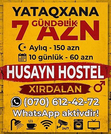 dasinmaz: HUSAYN HOSTEL – Xırdalan Хостел Yataqxana xidməti. - Gündəlik: 7 AZN - — 1