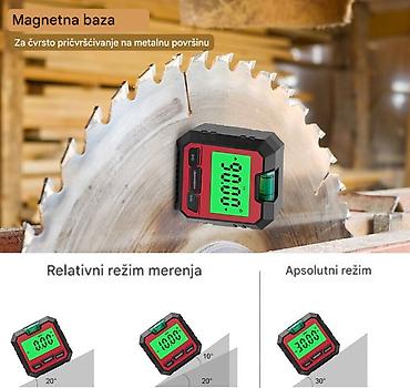 Laserski daljinomeri: Nov digitalni uglomer. Ima sa donje strane magnete, ima dugme da — 8