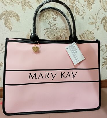 шоппер оптом от производителя: Сумка-тоут Mary Kay - Цвет: пудрово‑розовый с чёрной отделкой и