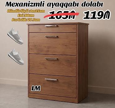 пластик шкаф: Mexanizmli ayaqqabı dolabı. Ölçüləri: - Hündürlüyü: 1 m 25 sm - Eni — 2